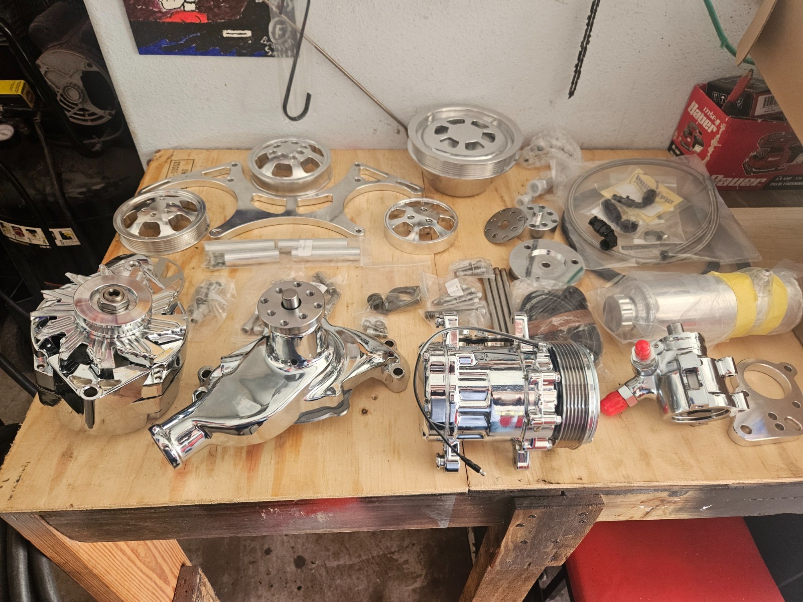 Serpentine Engine Accessory Drive System for Small Block Chevy