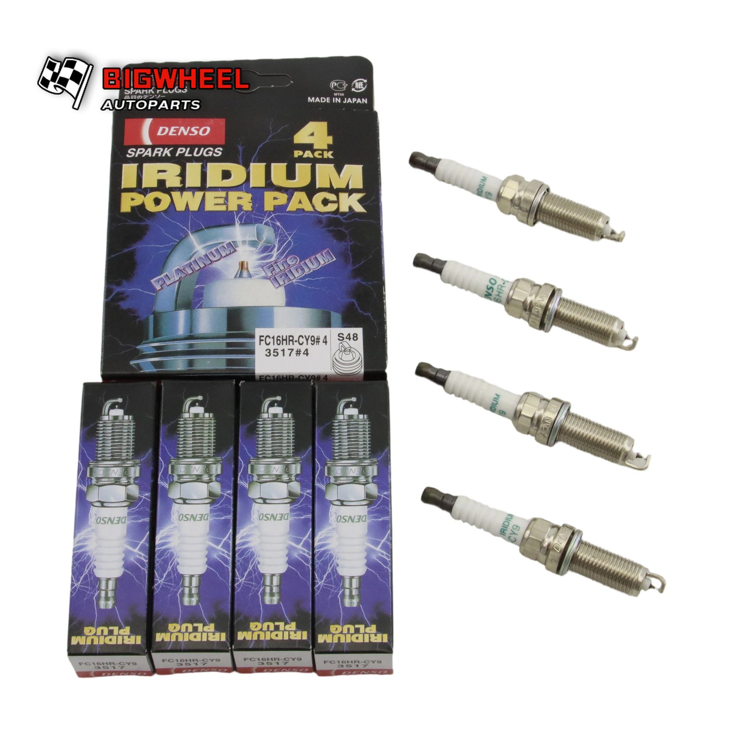 FC16HR-CY9 Denso 4 Pack Spark Plugs For 2016-2021 Toyota Prius 90919-01298