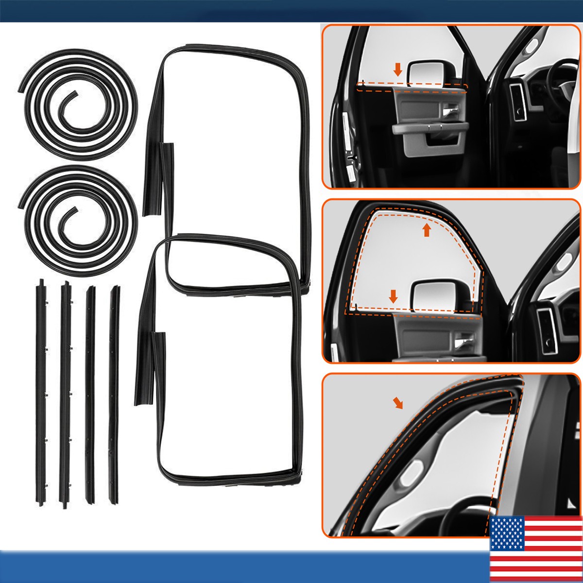 US Rubber Door Weatherstrip Seal Kit For 83-94 Chevy S10 Blazer GMC S-15 Jimmy