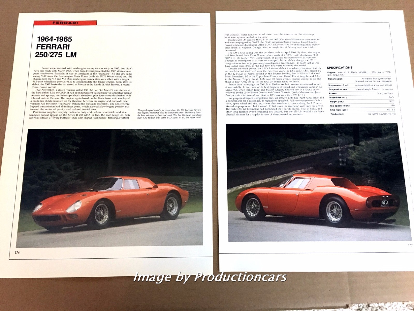 Ferrari 250LM 275LM Original Car Review Print Article J668 1964 1965 Ferrari 250LM 275LM Original Car Review Print Article J668 1964 1965
