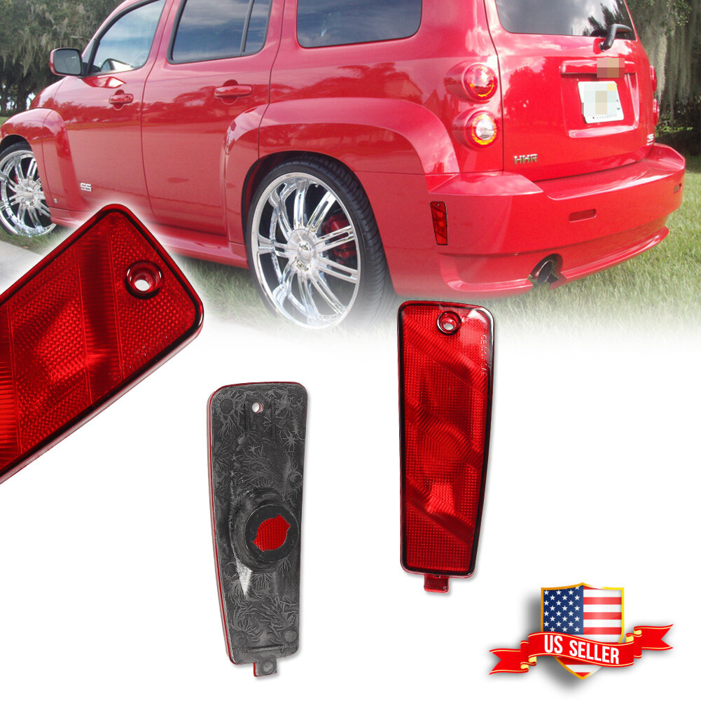 2X Red Lens Rear Bumper Side Marker Reflector Lights For 2006-2011 Chevrolet HHR