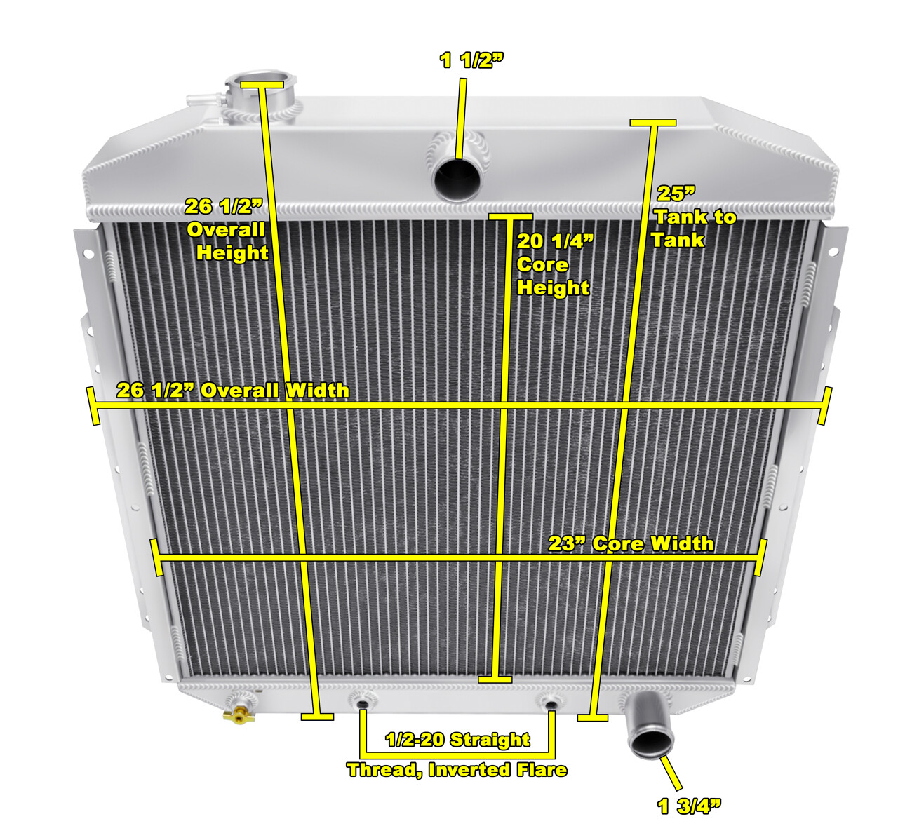 3 Row Jamn Champion Radiator for 1953 54 55 1956 Ford Truck Chevy Configuration