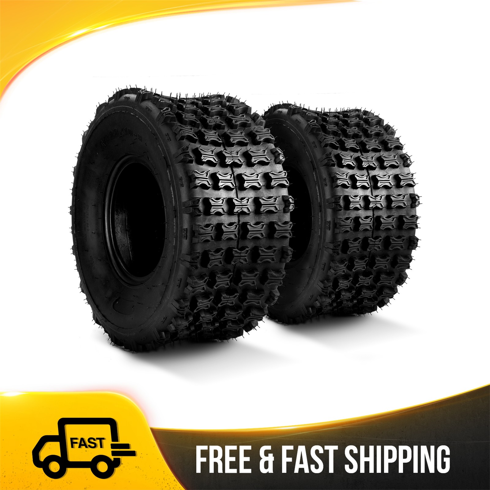 2PCS Tire 22x10-9 22x10x9 Quad ATV All Terrain AT 6 Ply Tires A027 Tires
