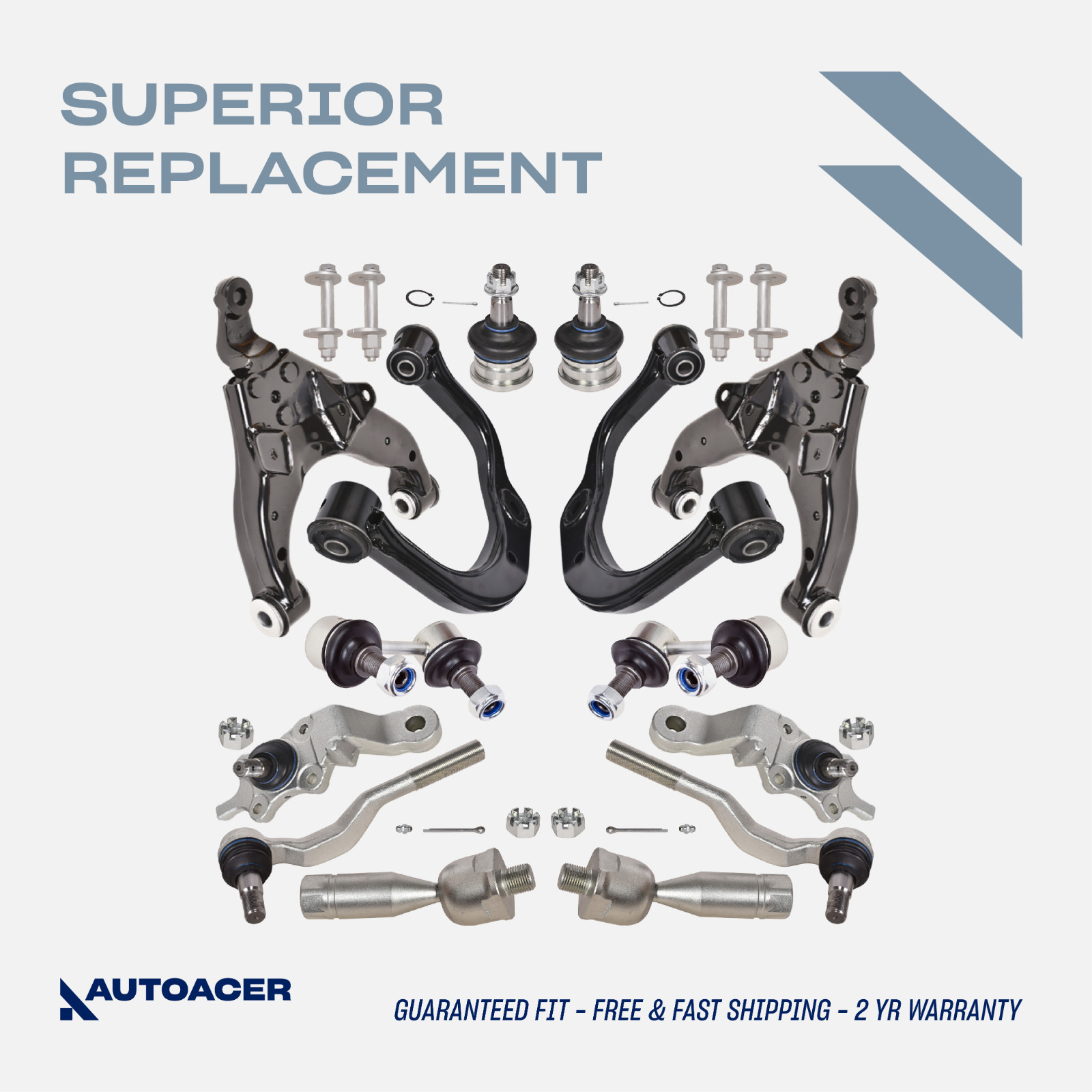 AUTOACER -16p Front Suspension Control Arms Ball Joints Tie Rod Links For Tacoma