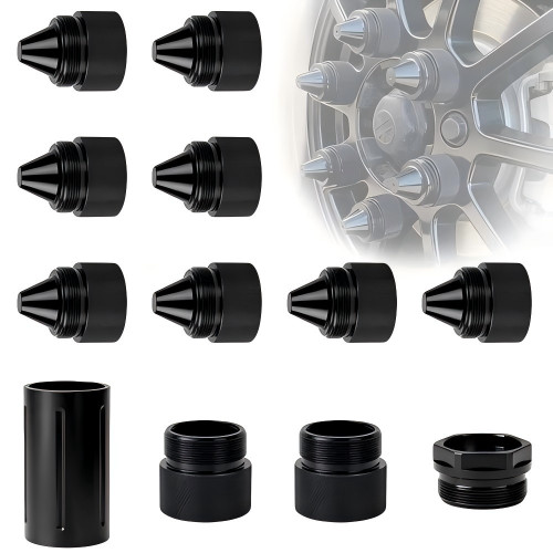 12Pcs 1.375\'\'X24 Aluminum Alloy Black Cone Shaped Parts for Sealed End Cap