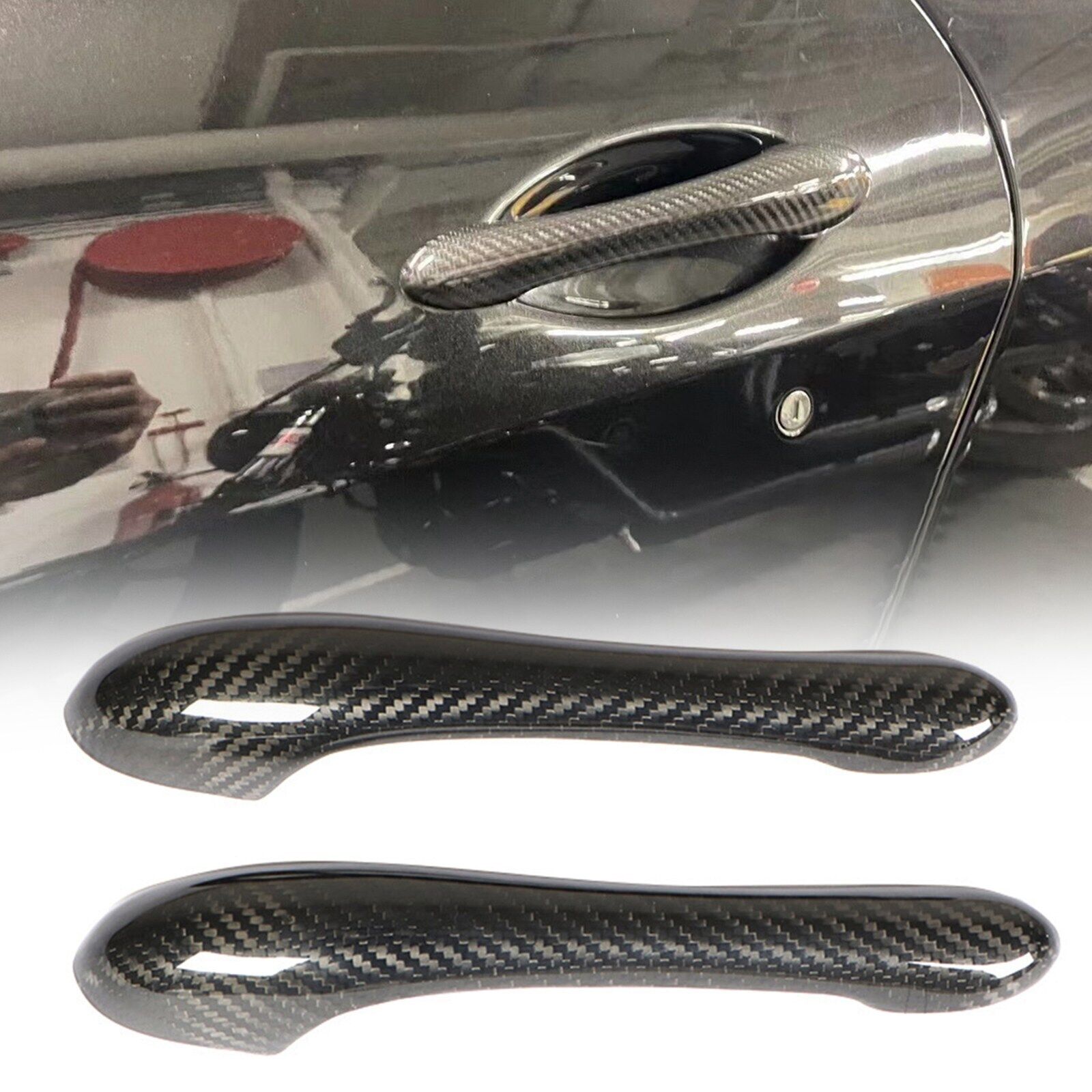 Carbon Fiber Door Handle Cover Trim For Maserati GranTurismo MC GT GTS 2008-2019