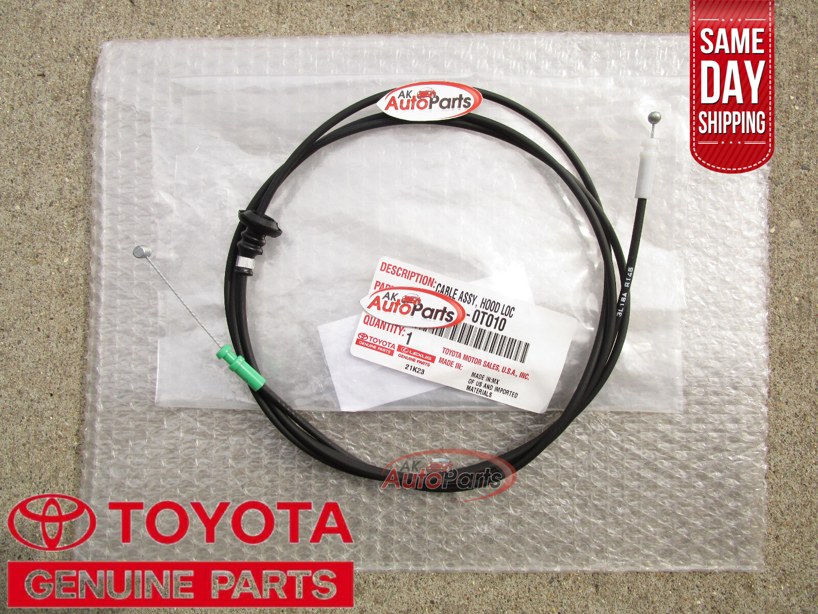 09 - 16 TOYOTA VENZA FRONT HOOD RELEASE LOCK CONTROL CABLE OEM BRAND NEW