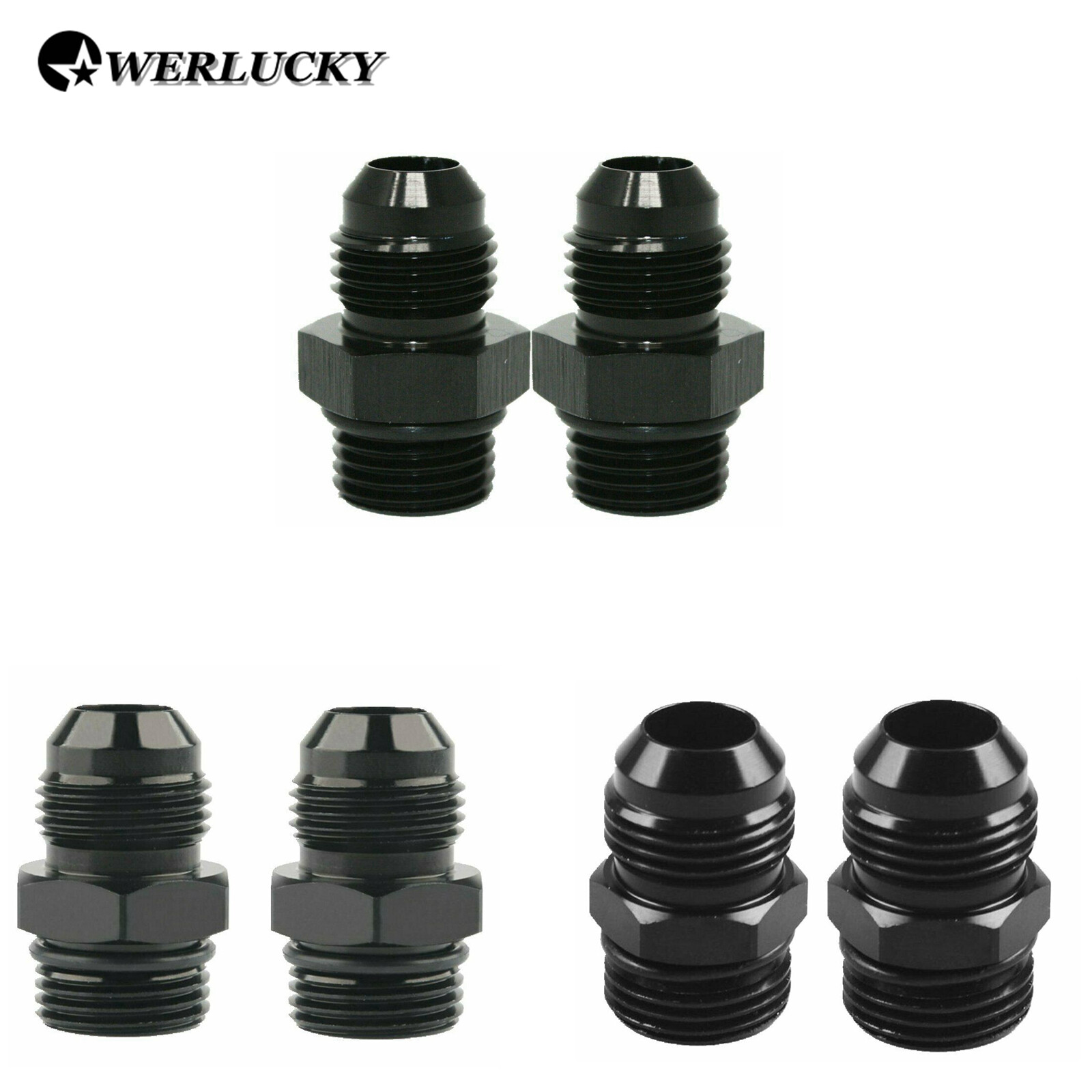 2pcs ORB -6 -8 -10 O-ring Boss AN6 AN8 AN10 to 6AN 8AN 10AN Male Adapter Fitting