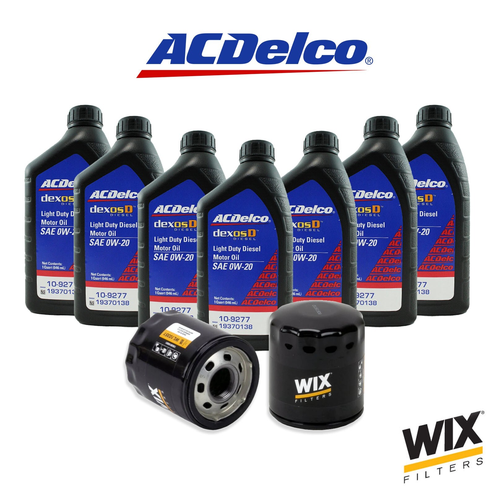 ACDelco 0W-20 Wix Oil Change Kit 19+ Chevy Silverado/Suburban/Tahoe 3.0L Duramax