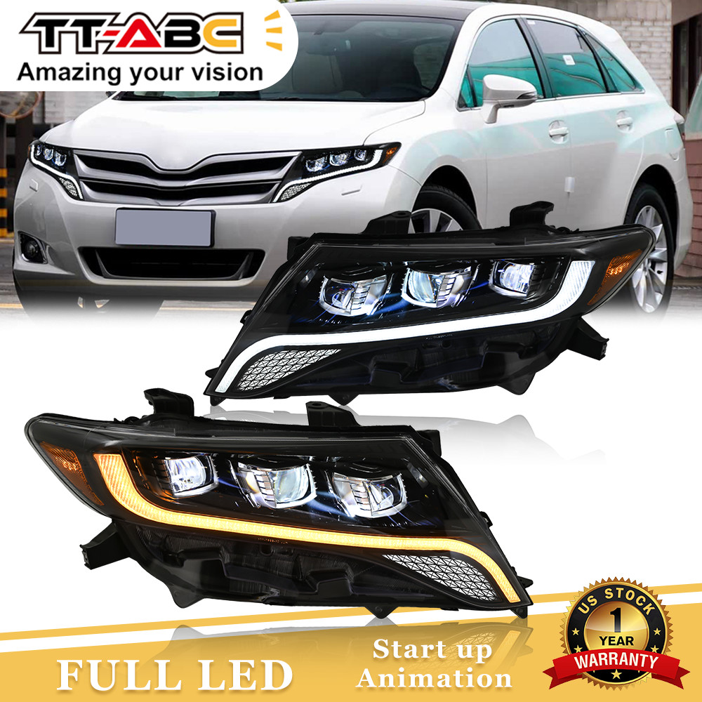 For 2009-2016 Toyota Venza Full LED Headlight Projector Front Lamps upgrade Kit
