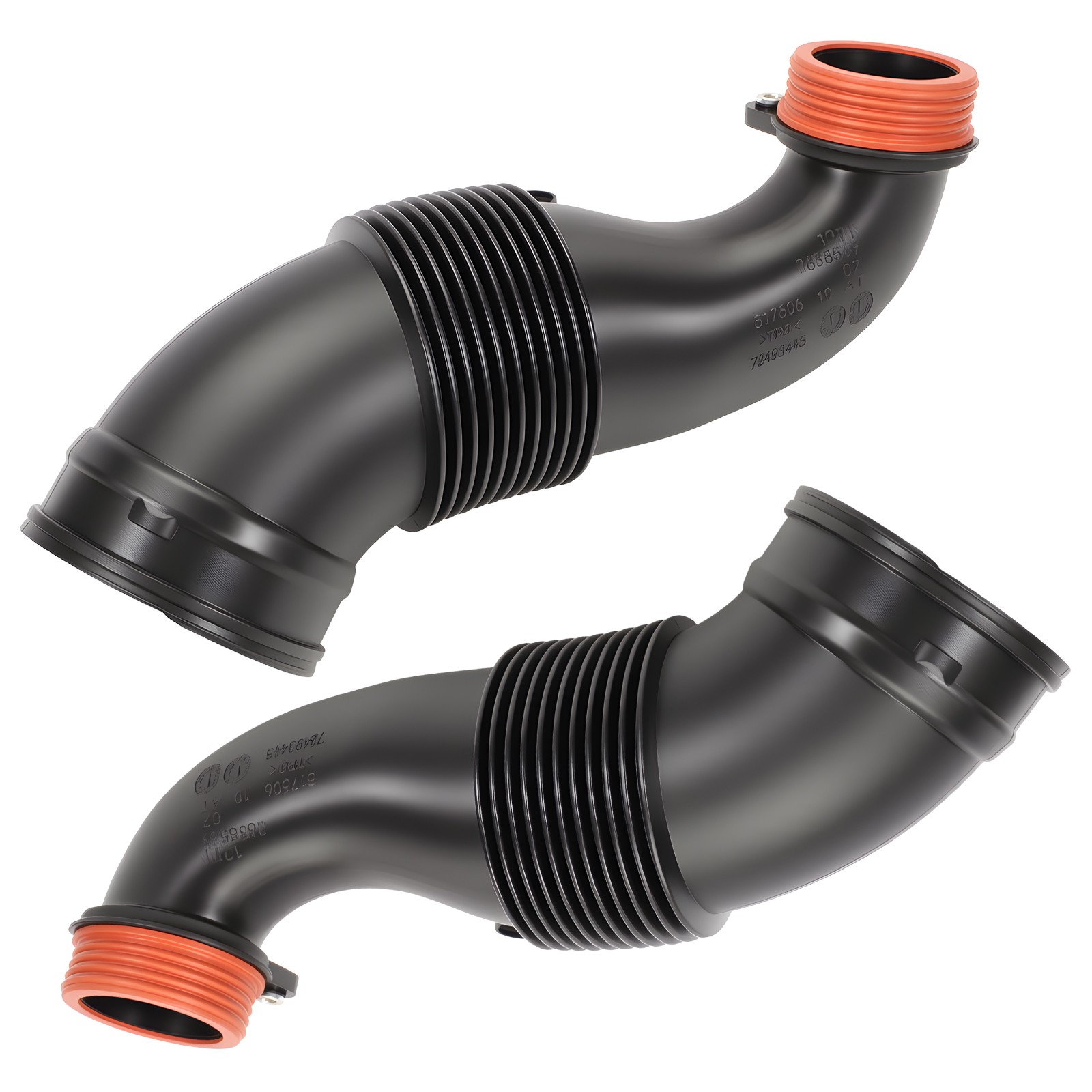 Left Right Black Rubber Air Intake Outlet Duct Boots For BMW X5 X6 xDrive50i