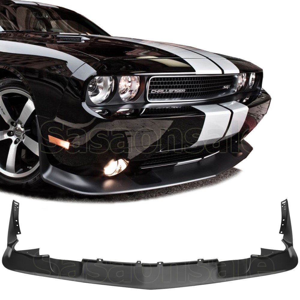 Fits 11-14 Dodge Challenger RT SXT Front Bumper Lip Spoiler, SRT Style PU Black