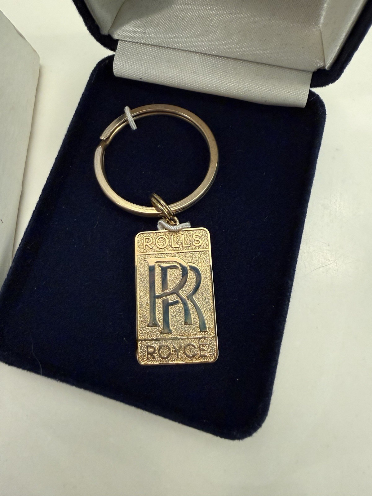 Vintage Hayward keychain Rolls Royce emblem   solid polished Brass w/ case