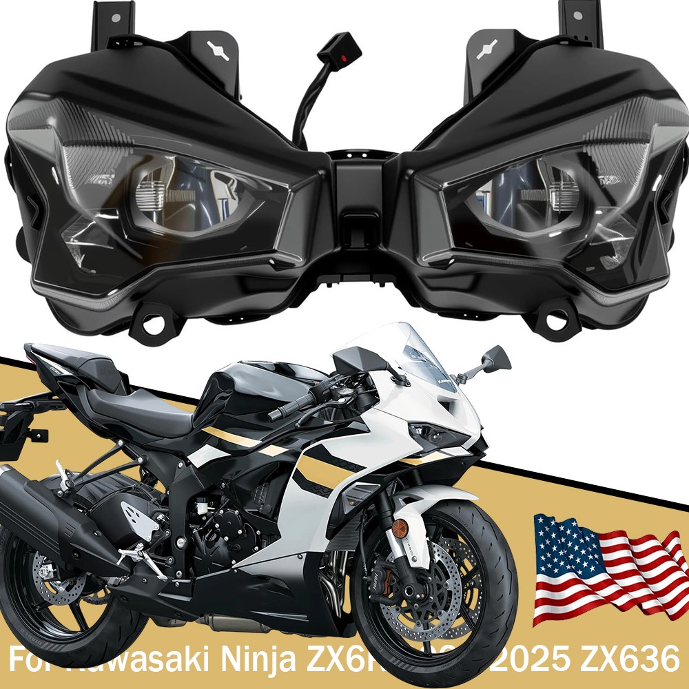 For Kawasaki Ninja ZX6R 2024 2025 ZX636 LED Headlight Assembly DRL Hi/Low Beam