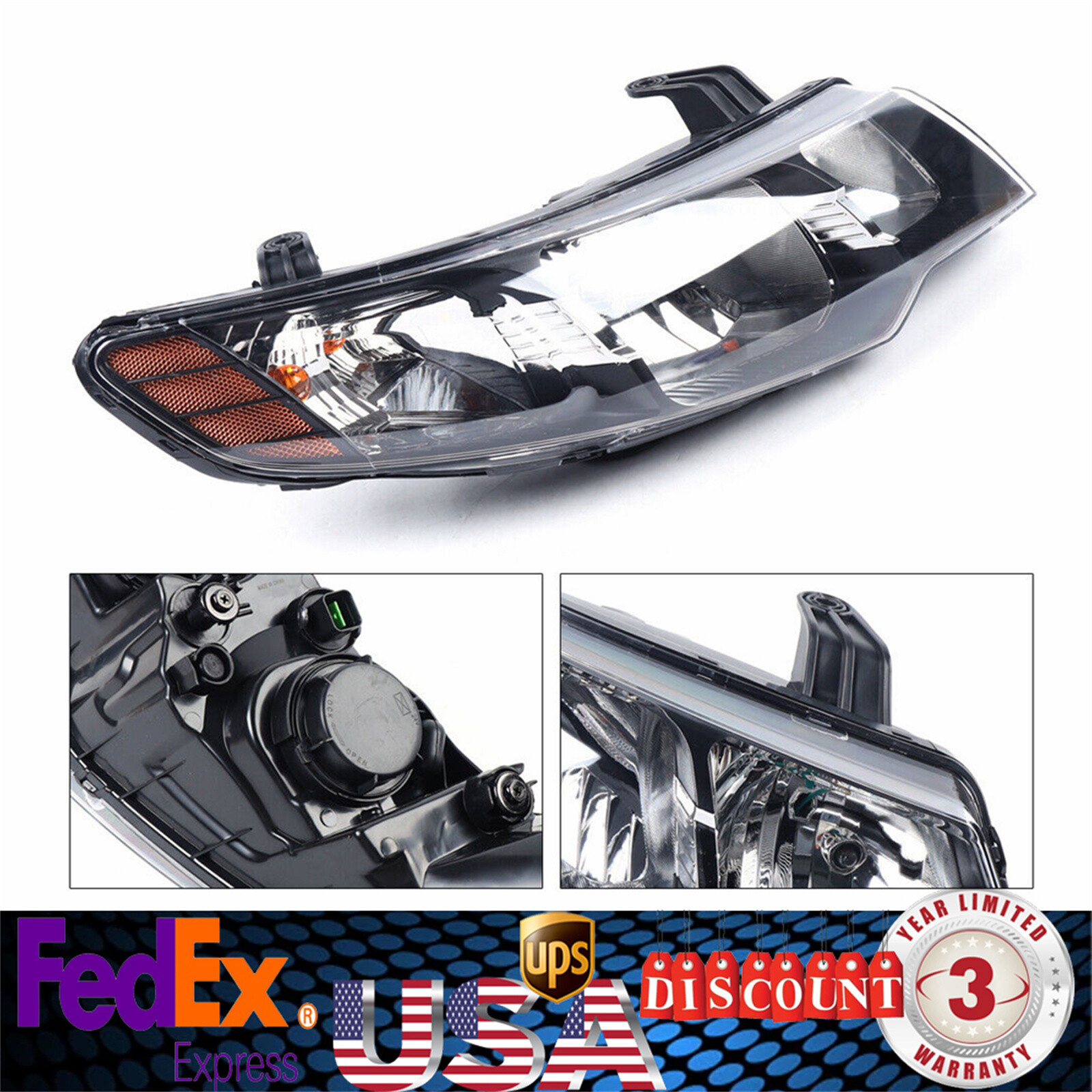 Fit 2010 2011 2012 2013 Kia Forte &Forte Koup Right Passenger Side Headlight