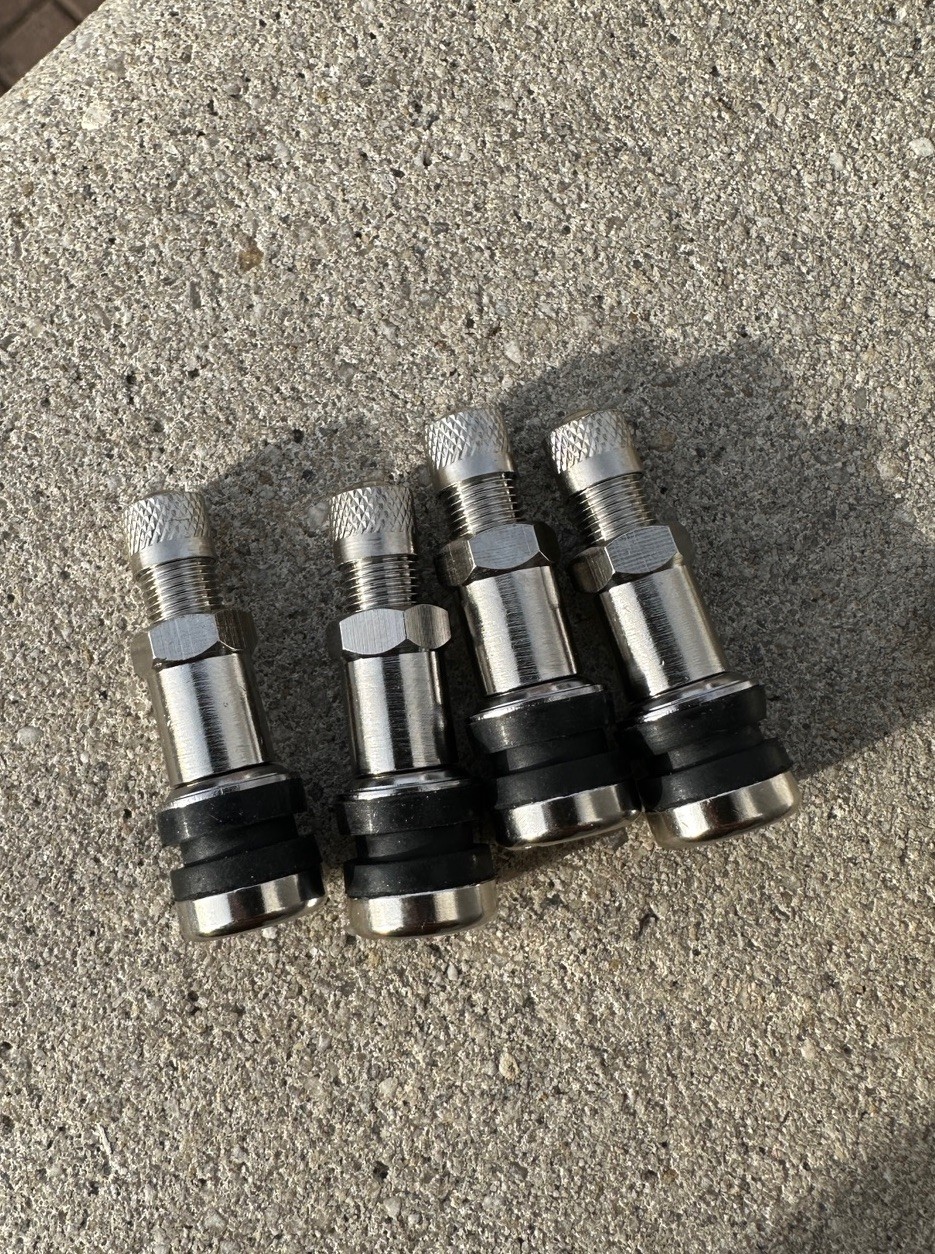 (4) Set BBS Valve Stem M8 8.3mm genuine Stainless Speedline Porsche OZ Wheels