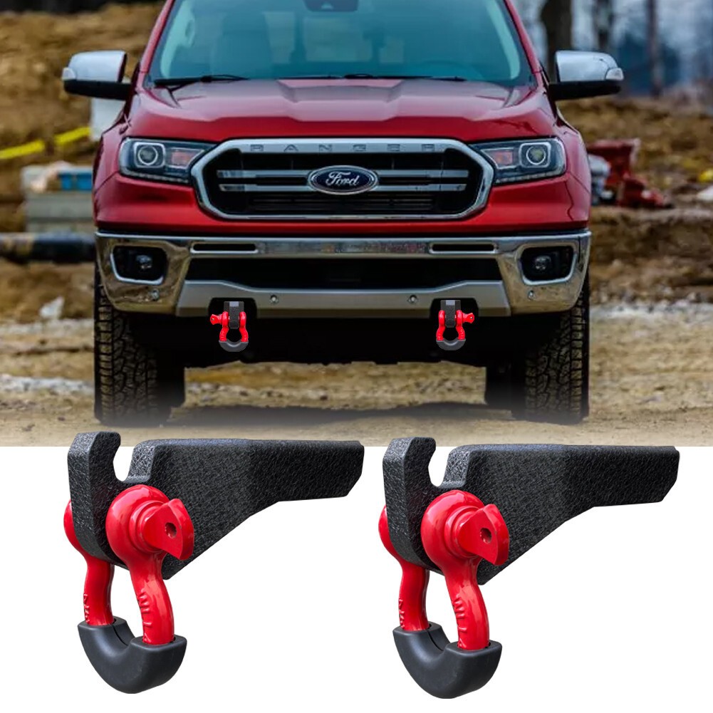 Front Tow Hook Mount Bracket and D-Ring Fit 2019-2022 Ford Ranger Front Tow Hook Mount Bracket and D-Ring Fit 2019-2022 Ford Ranger