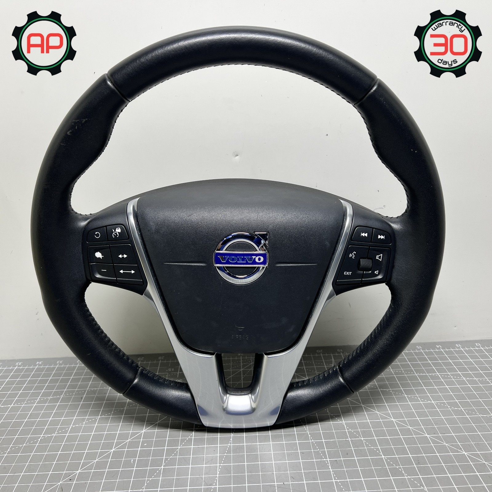 14-18 VOLVO S60 FRONT LEFT SIDE MULTIFUNCTION STEERING WHEEL ASSEMBLY BLACK OEM