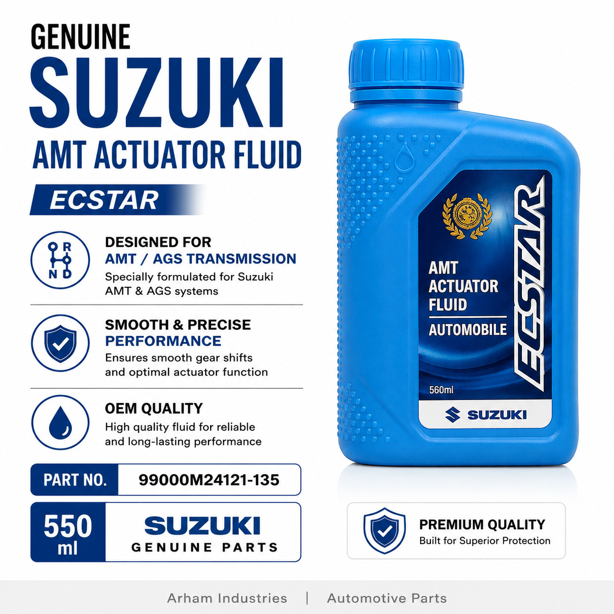 Genuine Suzuki AMT AGS Actuator Fluid 550ml ECSTAR 99000M24121-135
