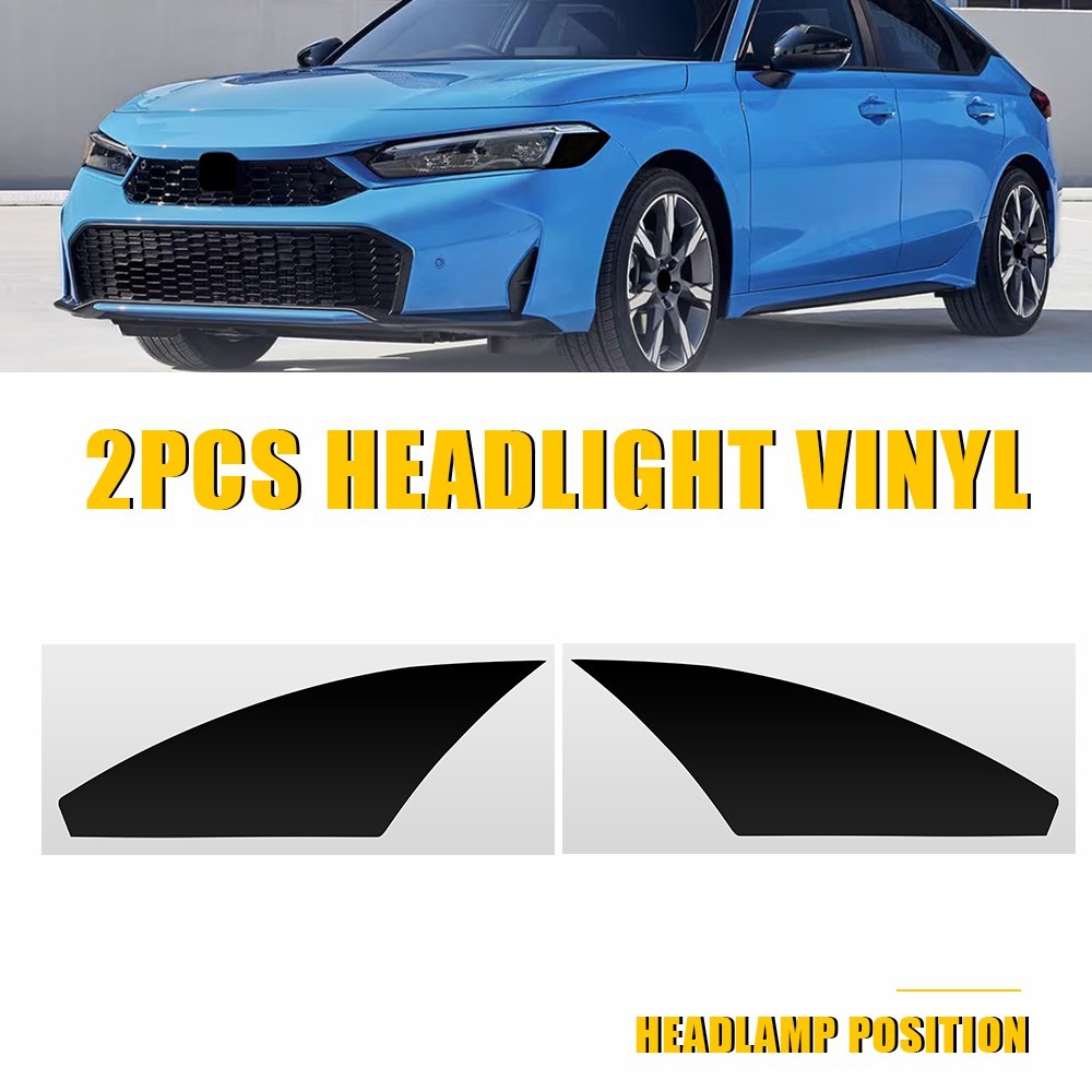 2PCS Precut Black Vinyl Tint Overlays For 2022-2025 Honda Civic Fog Light Covers