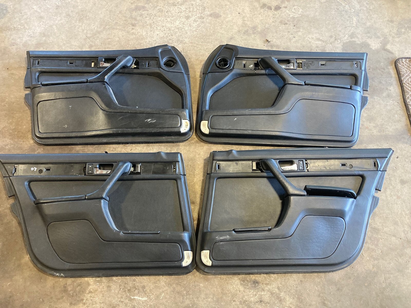 1986-1994 BMW 7 Series E32 Door Card Black Trim Panel Interior Set of 4 OE #816M