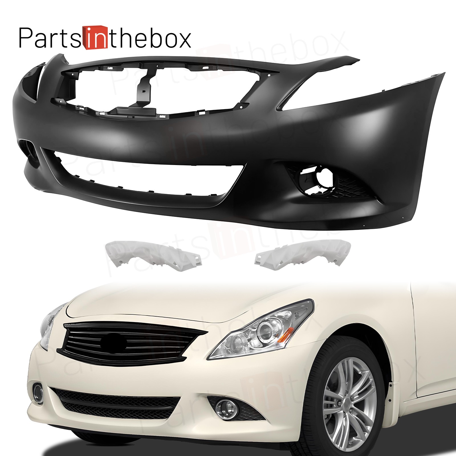 Front Bumper Cover w/Bracket For 2010-2013 Infiniti G37 2011 2012 G25 2015 Q40