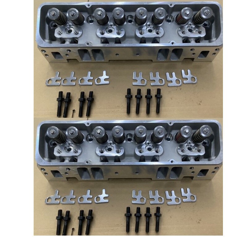 2Pcs Aluminum Cylinder Heads Fit For SBC Chevy 350 190cc 64cc 2.02/1.60 Angle