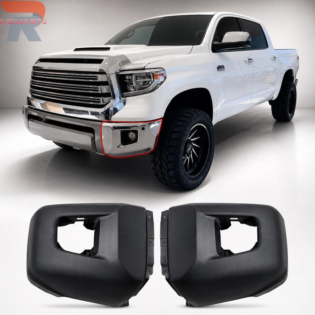 Bumper End Set For 2014-2021 Toyota Tundra Models w/o Park Assist System Front