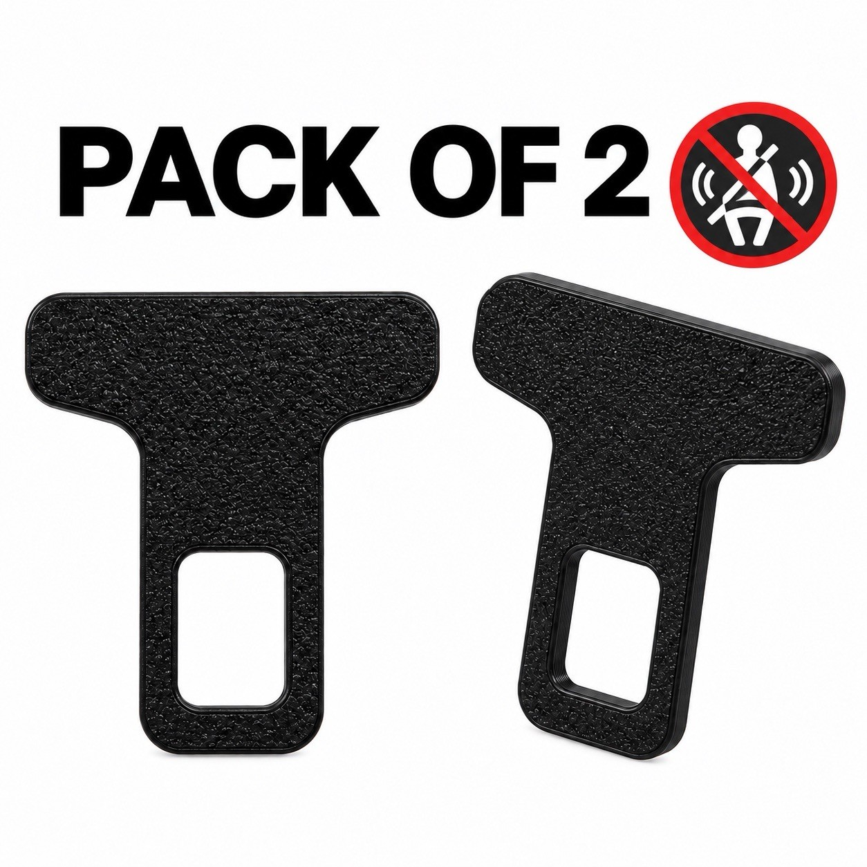 2-Pack Universal Black Seat Belt Buckle Insert Clips