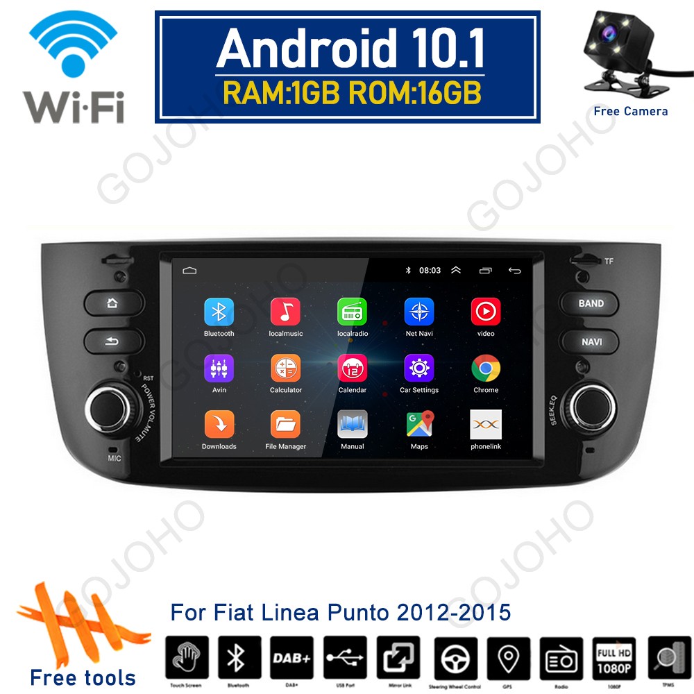 For Fiat Linea Punto EVO 2012-2015 Multimedia GPS Navigation Car Radio Stereo BT