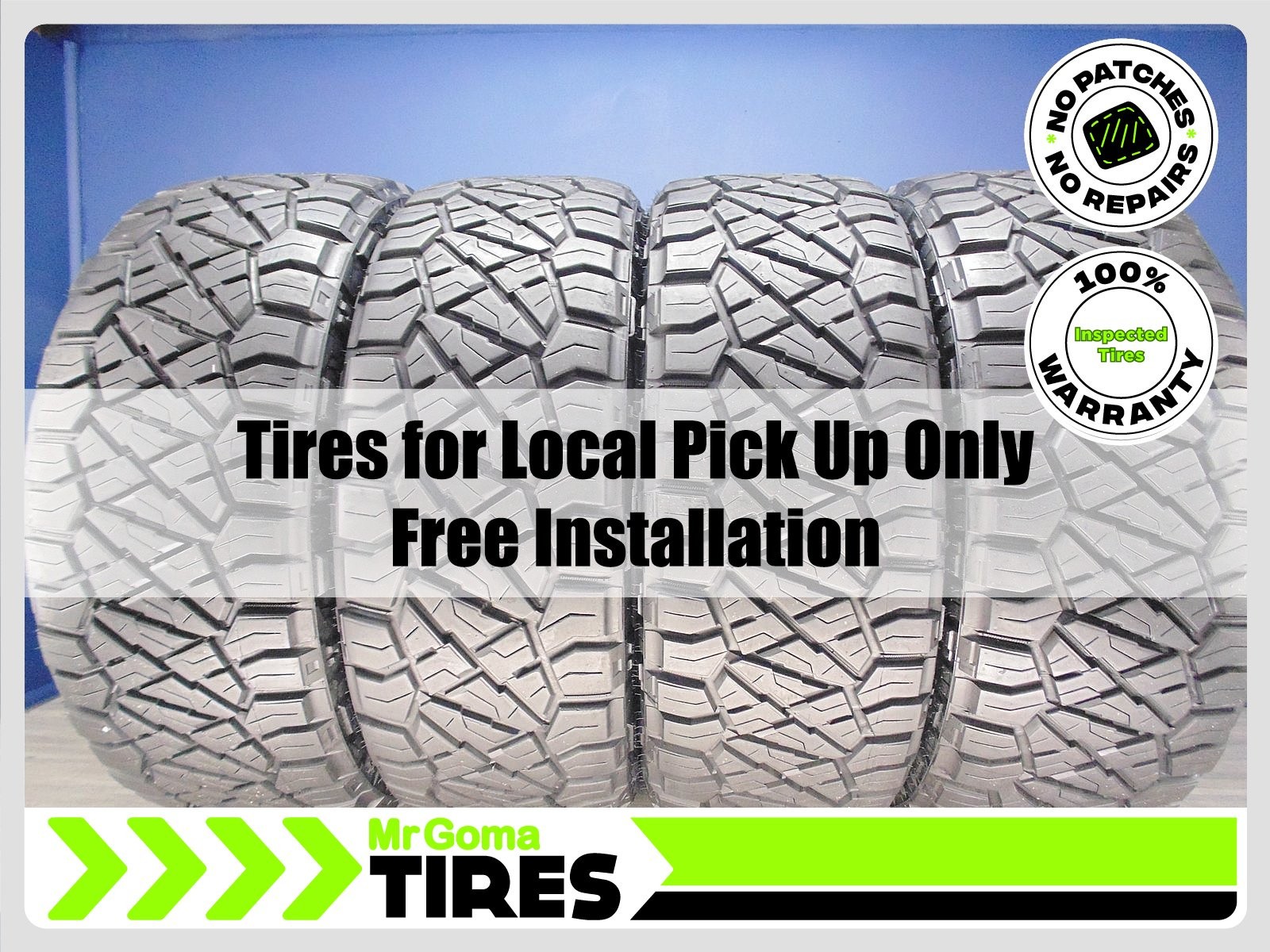 4 Nitto Ridge Grappler LT285/55R22 Used Tires 10.0/32 Tread No Patch 2855522 4 Nitto Ridge Grappler LT285/55R22 Used Tires 10.0/32 Tread No Patch 2855522