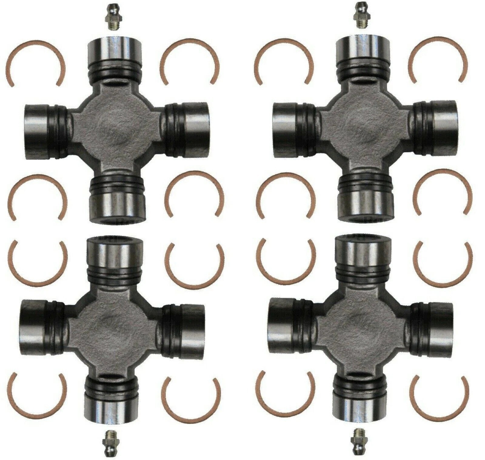 4x MOOG Greasable Driveshaft U-Joint Universal Joint Front/Rear Premium