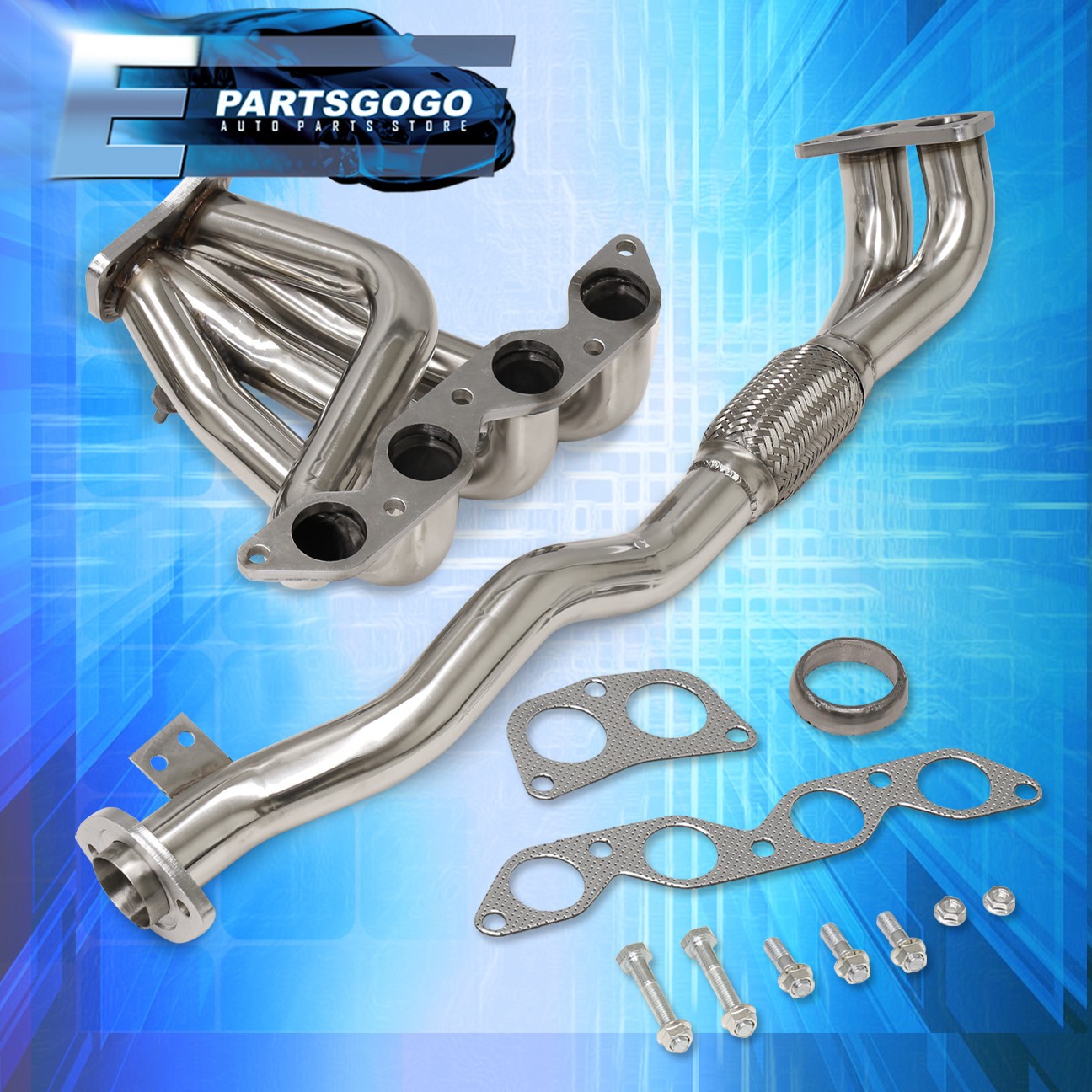 For 93-97 Toyota Corolla 1.8L Stainless Steel Exhaust 4-2-1 Header Manifold Kit