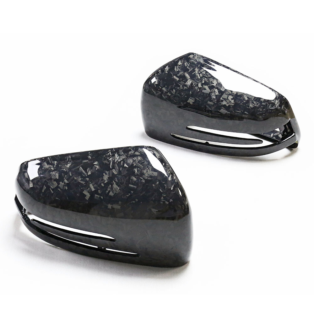 Forged Real Carbon Fiber Side Mirror Cover replacement for Benz W204 W212 W218