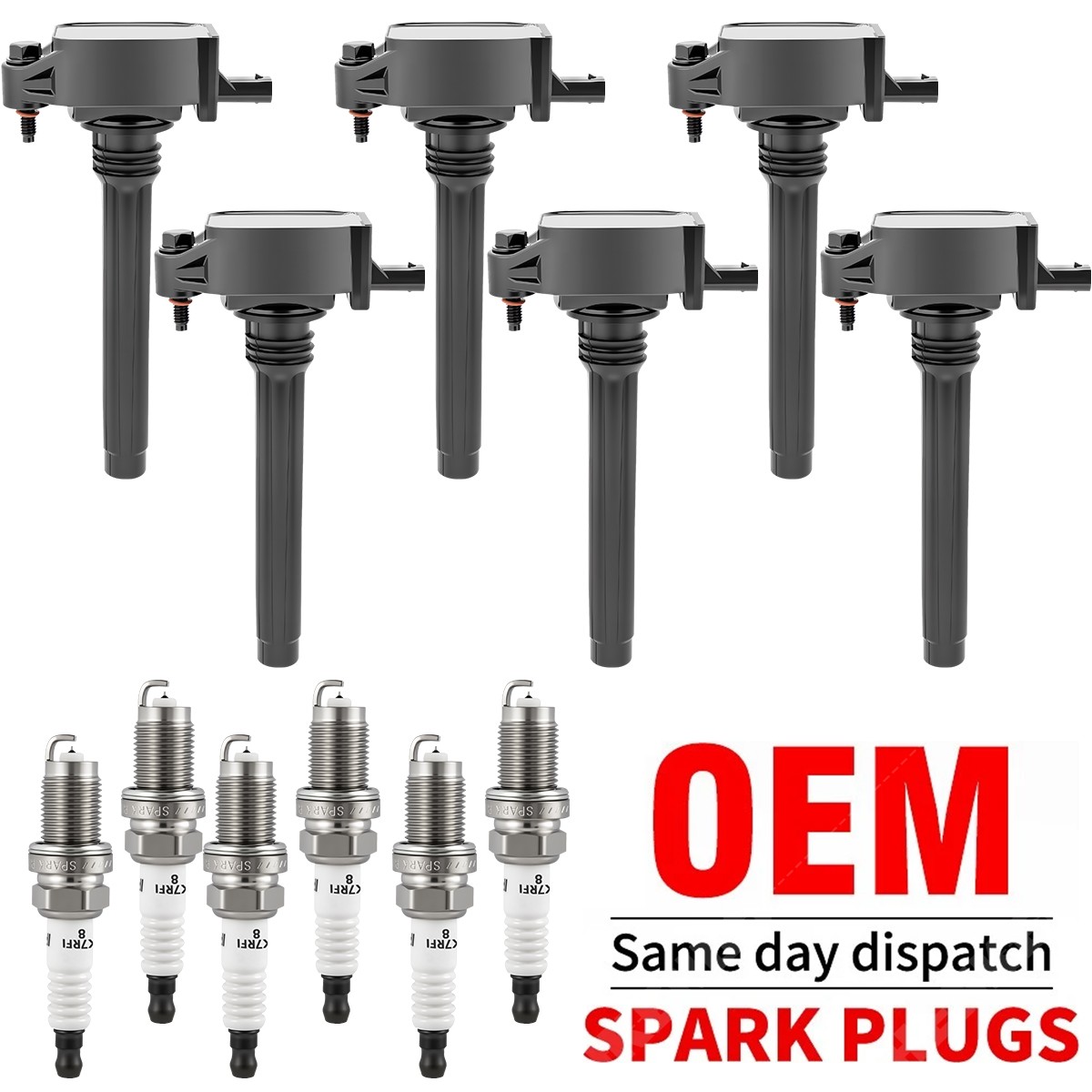 12-Pieces Coil and Spark Plug For 2011-2020 Dodge Grand Caravan UF648 97390