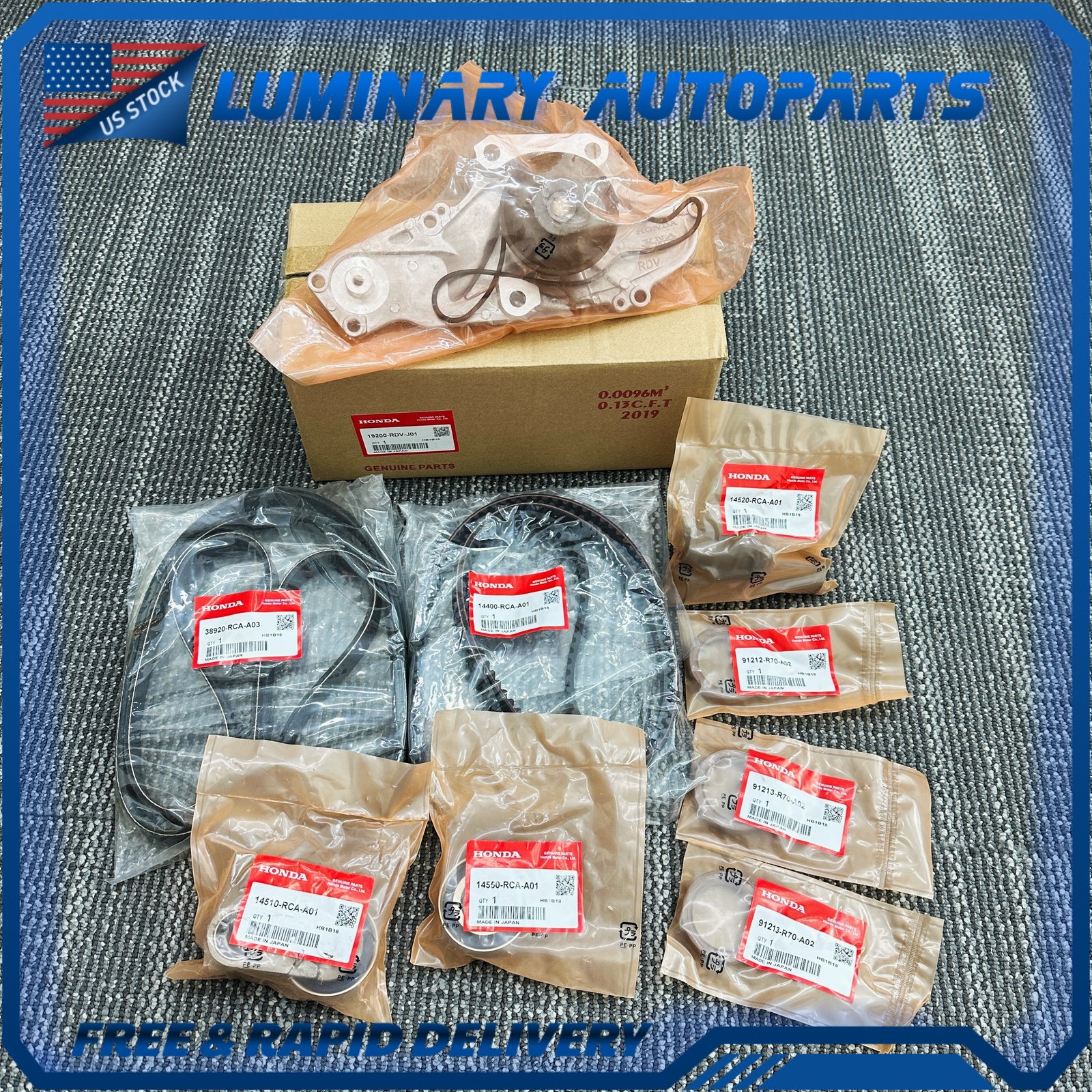 OEM For Acura&Honda Accord Odyssey Timing Belt Kit with Water Pump 19200-RDV-J01