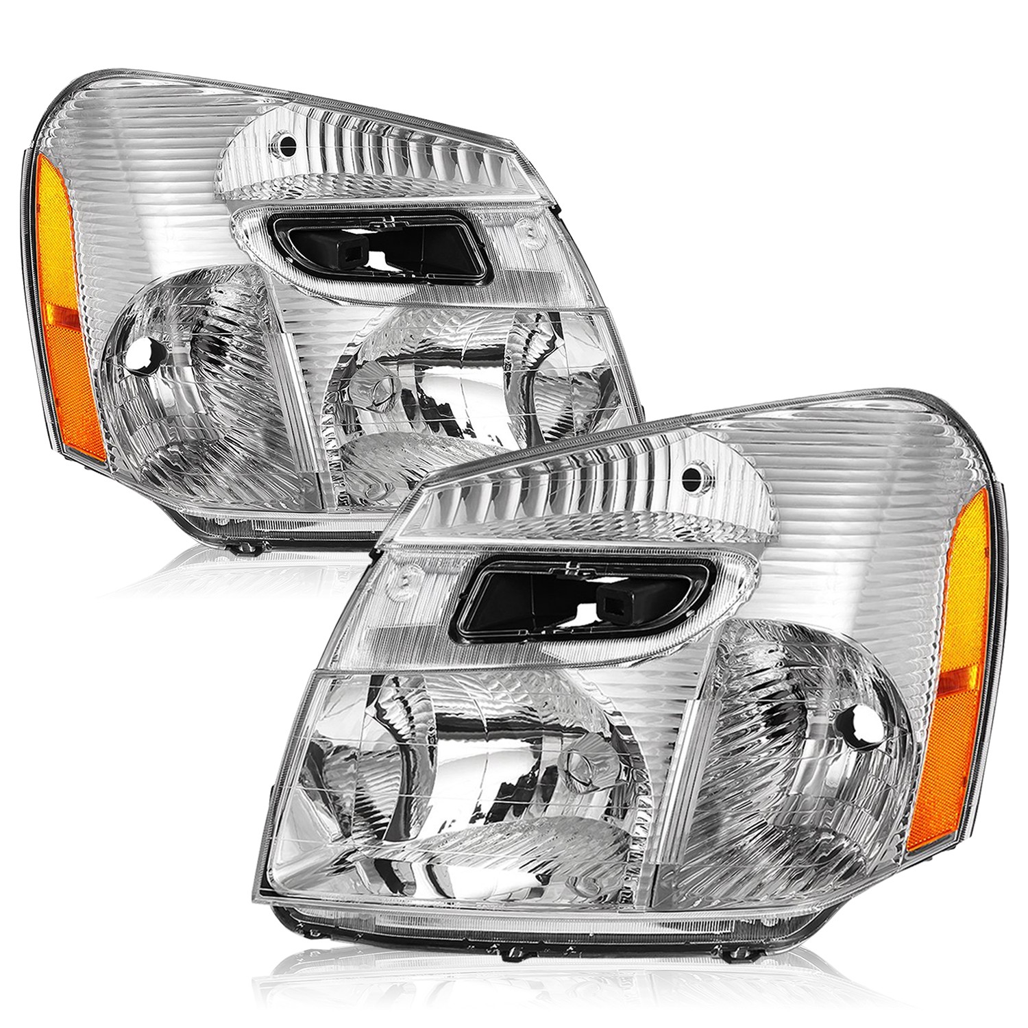 For 2005-2009 Chevrolet Equinox Halogen Headlights Chrome Housing Left+Right