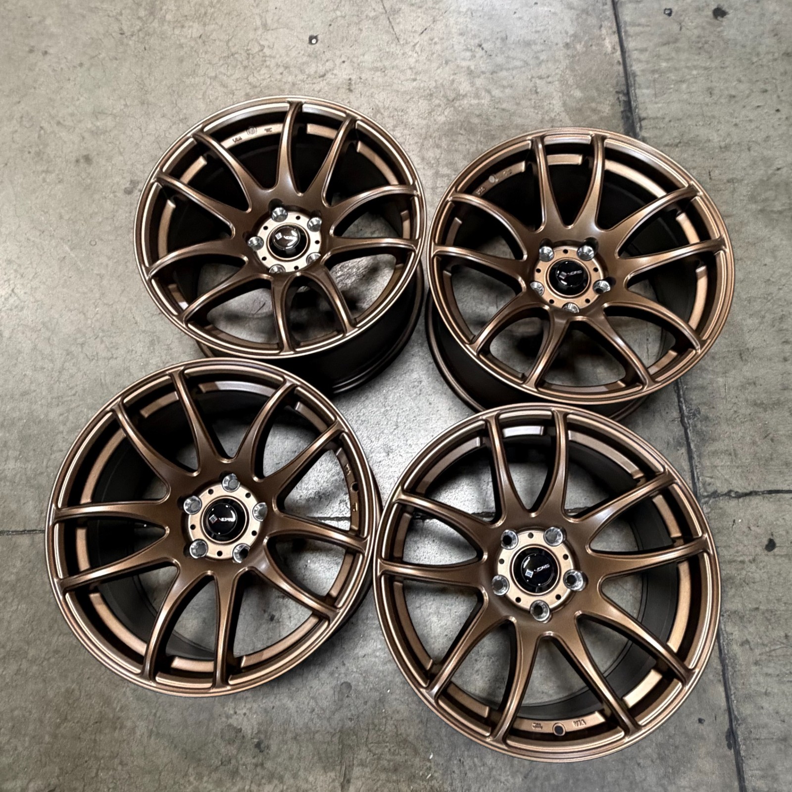 Used 17x9 Vors TR4 5x114.3 30 73.1 Bronze Wheels set-4