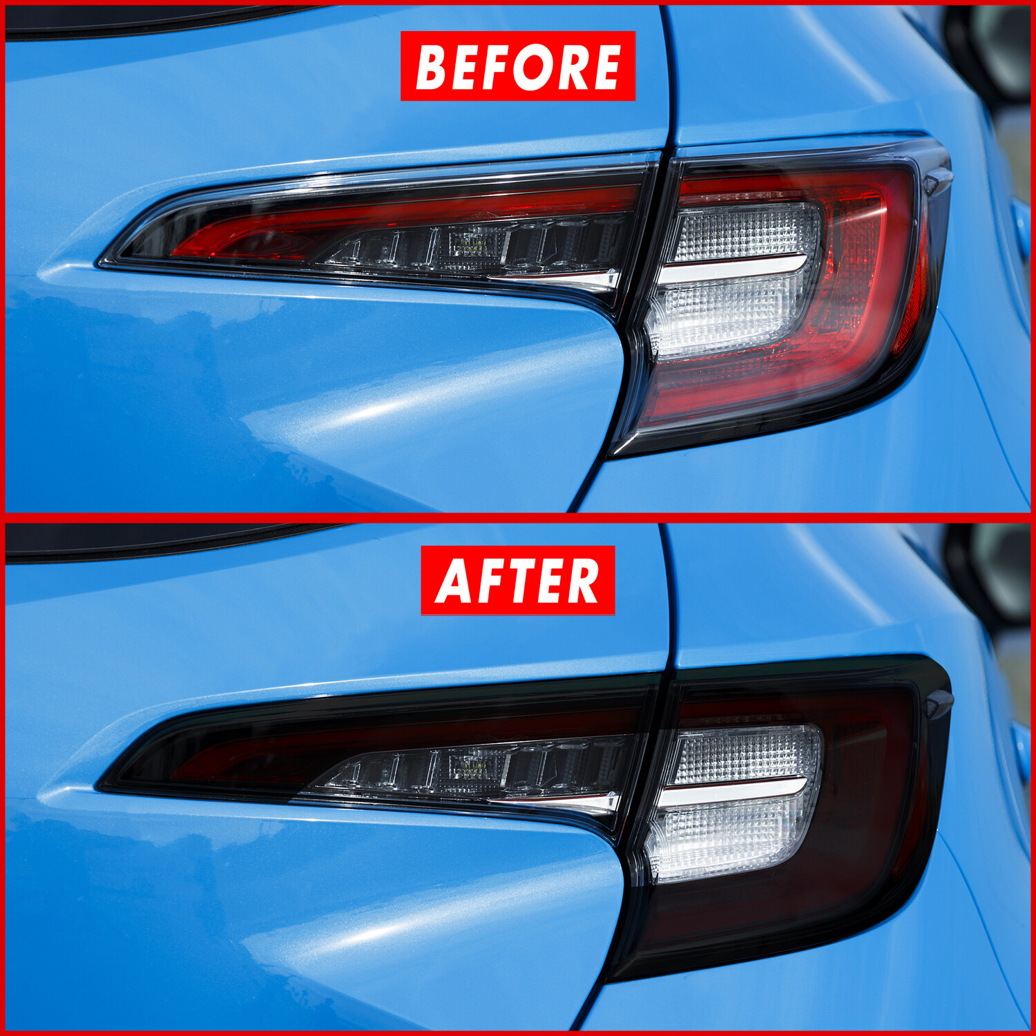 FOR 19-26 Toyota Corolla Hatchback Tail Light Cutout & Reflector SMOKE Tint
