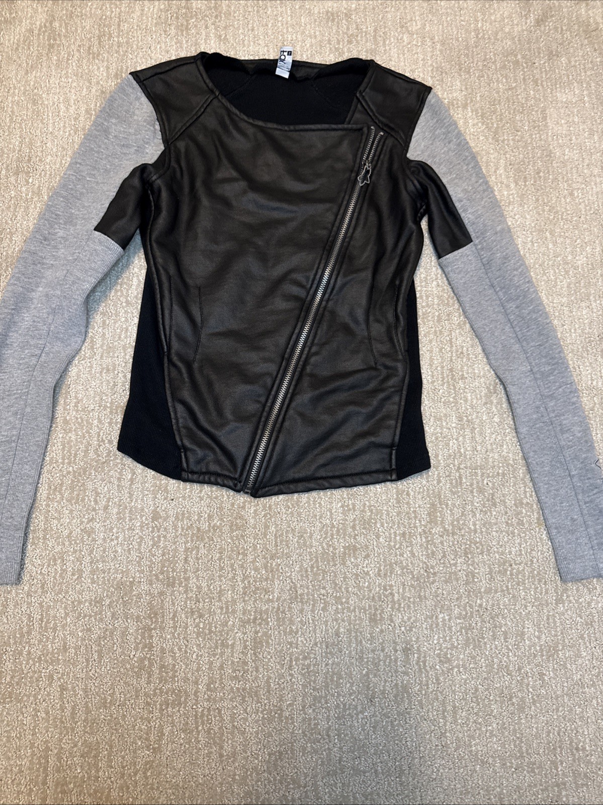 Fox Racing Women’s Small Rogue  Asymmetric Moto Jacket Sweatshirt Black Grey