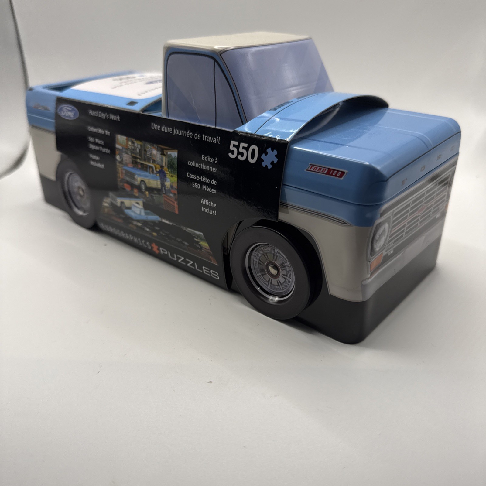 Puzzle - Hard Days Work Ford Pickup Truck Shaped Tin 550-Piece * Unique & Fun