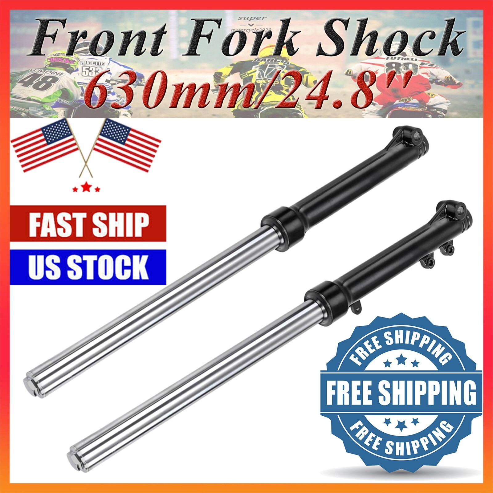 Pair 630mm 33mm Front Forks Shock For 70cc 90cc 110cc 125cc Dirt Pit Bike Taotao