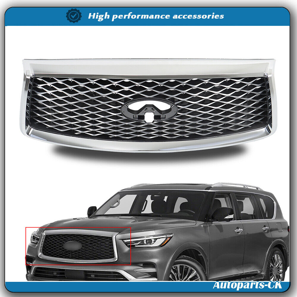 For 18 19 2021 INFINITI QX80 Front Upper Grille W/Camera Option Grill 623106GW0A
