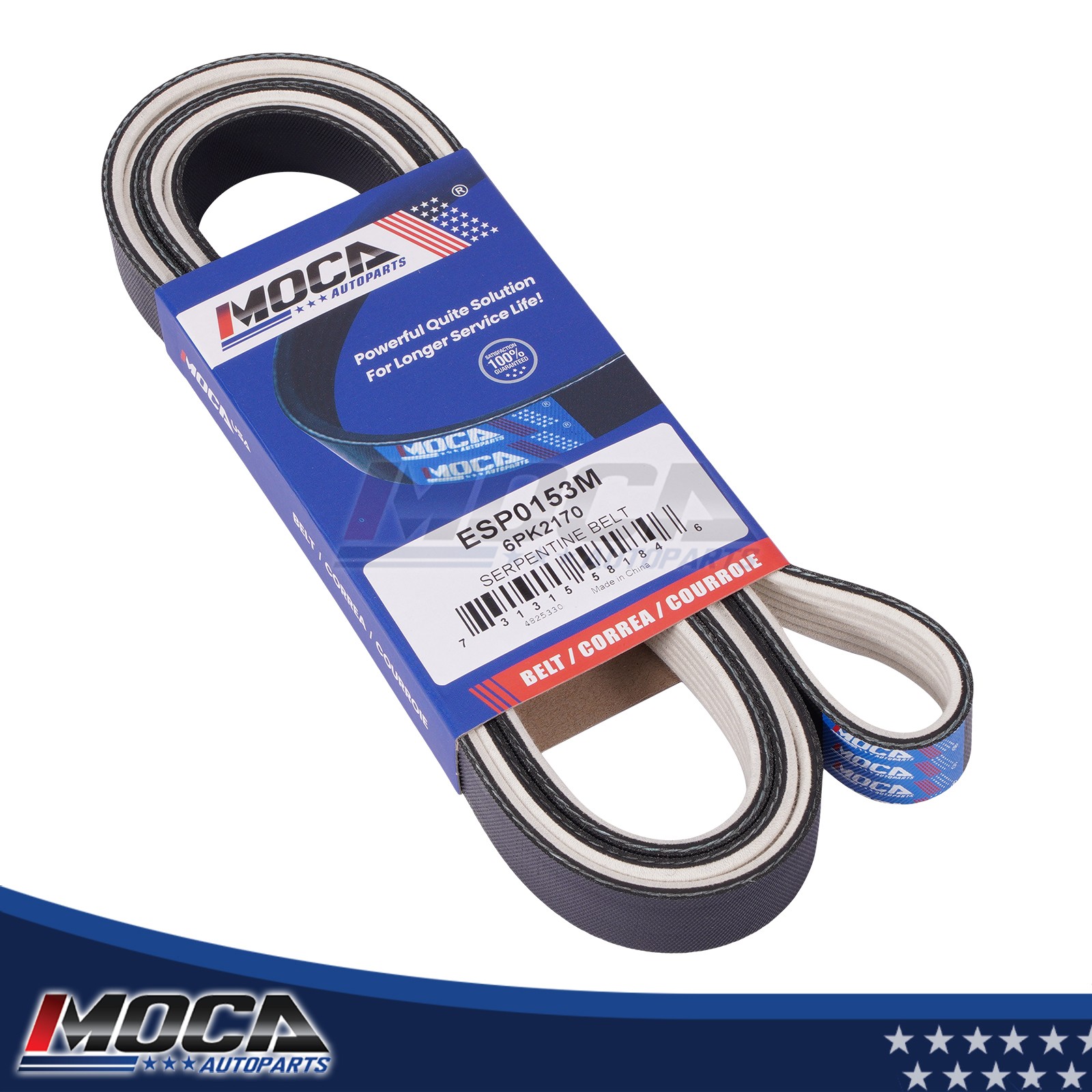 Fabric Faced Serpentine Belt for Chevrolet Ford Escape Mercury Mazda 6PK2170
