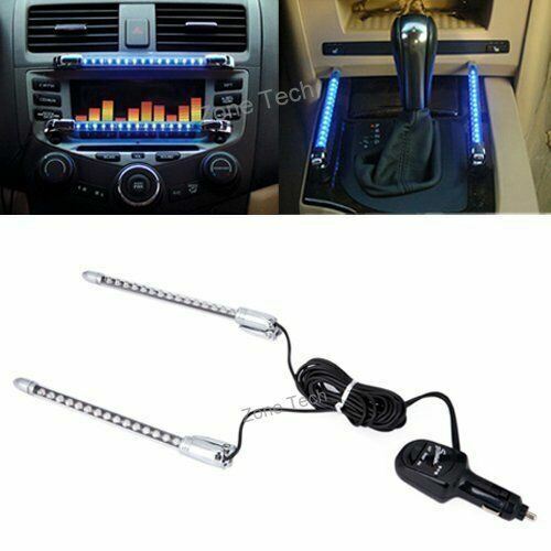 Zone Tech 2x Blue 15 LED Sound Activated Interior Car Dash Music Rhythm Lights