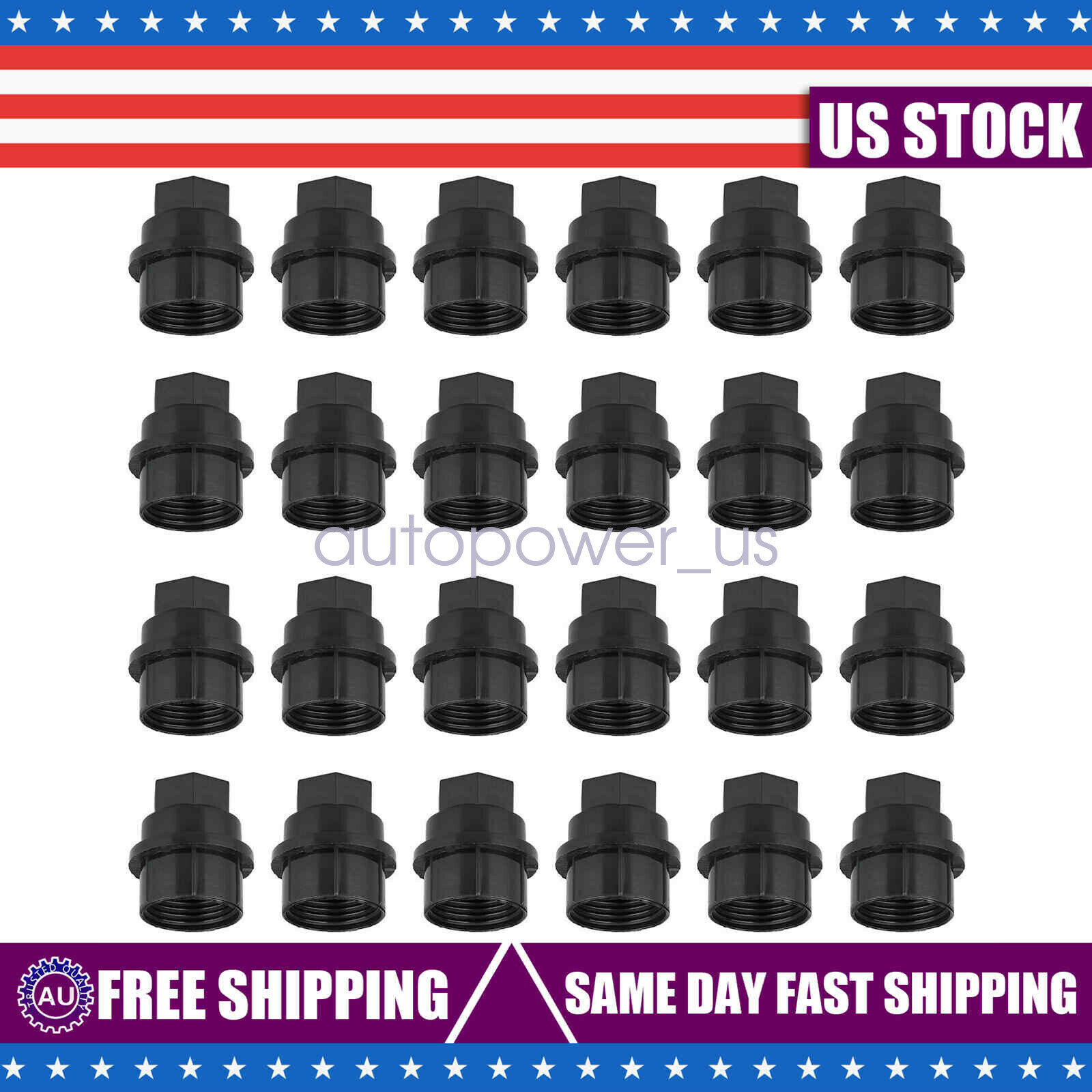 24X Black Lug Nut Covers Caps For Chevy Gmc Silverado 1500 2500 Full Size Truck