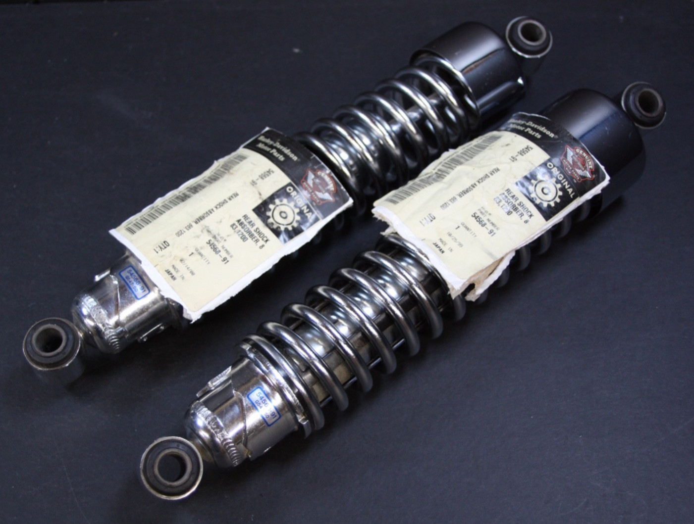 NOS Original Harley Rear Shock Absorber Set  #54568-91 883 & 1200 XL Sportsters