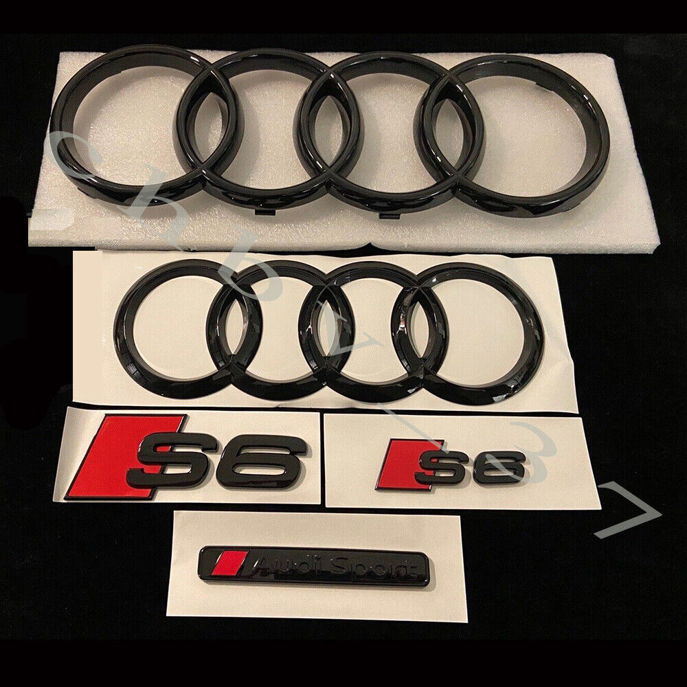 Audi S6 Gloss Black Full Badges Package OEM Exclusive Pack For Audi S6 2020+