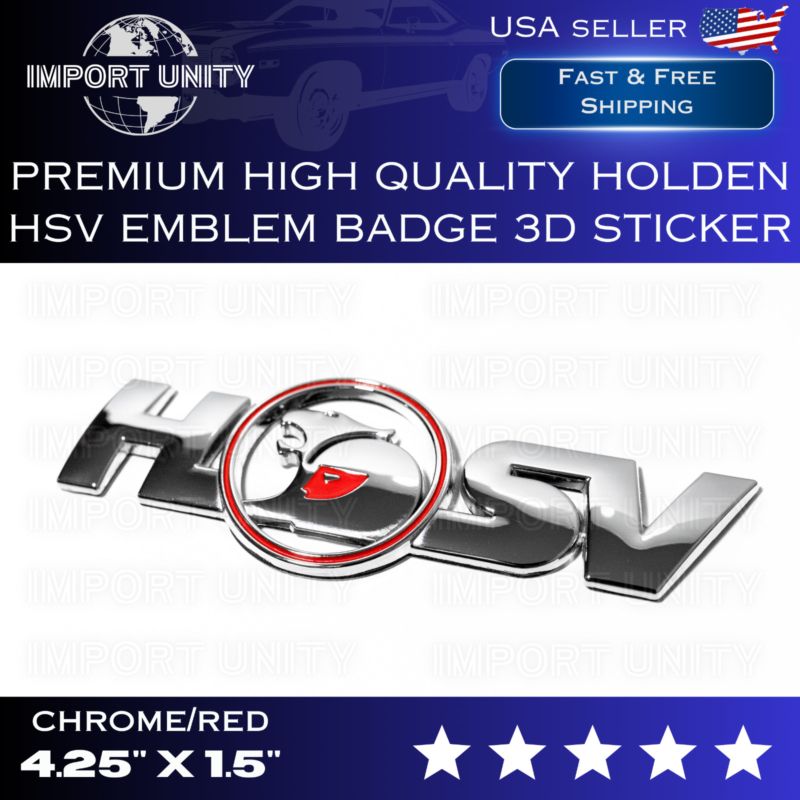1X PREMIUM HOLDEN HSV Emblem Badge 3D Sticker For Trunk Tailgate PONTIAC GTO G8