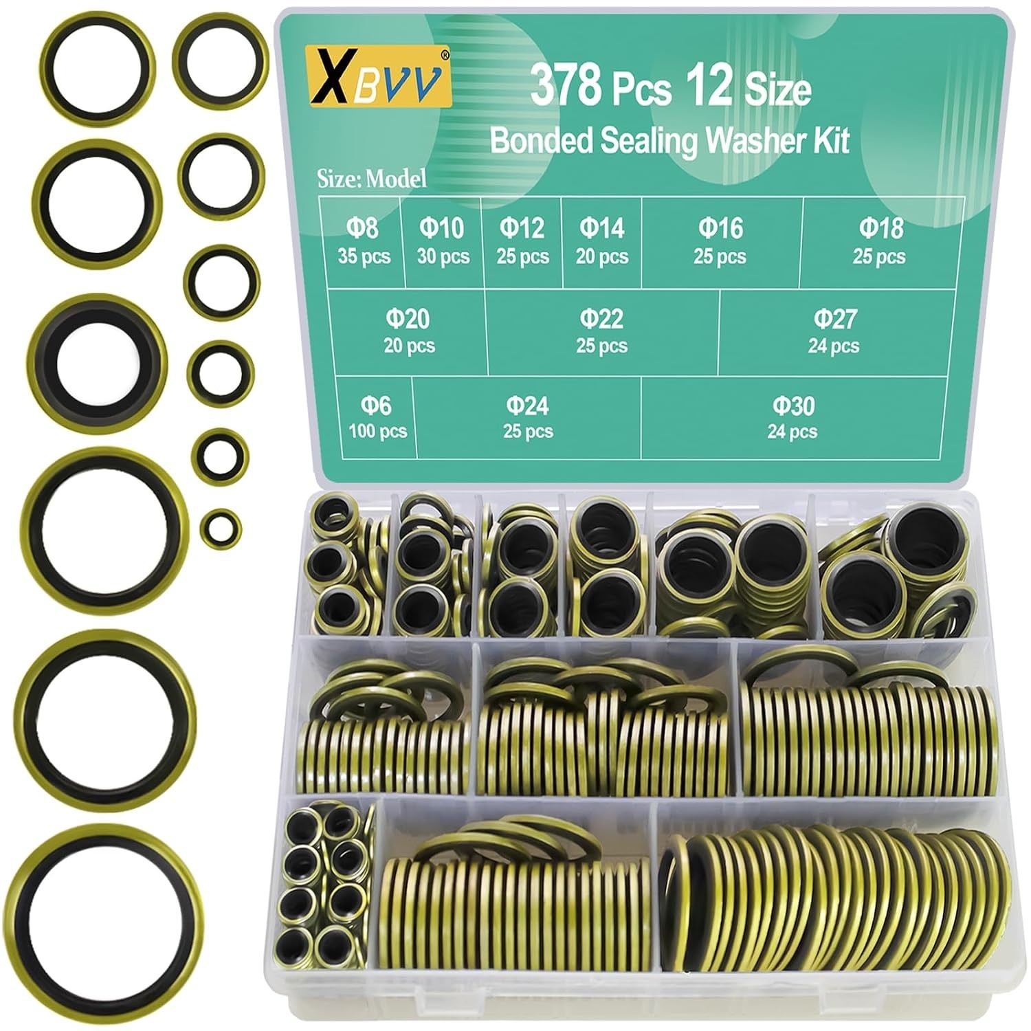 Metal Bonded Sealing Washer O-Ring Gasket Metric for Car Truck Hydraulic Fitting